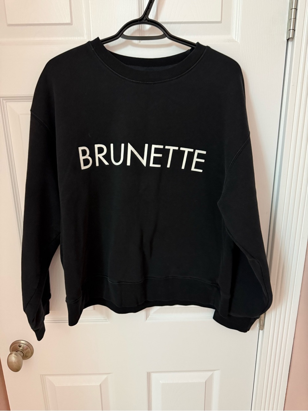 Brunette The Label ‘Brunette’ Black Graphic Sweatshirt - med/large